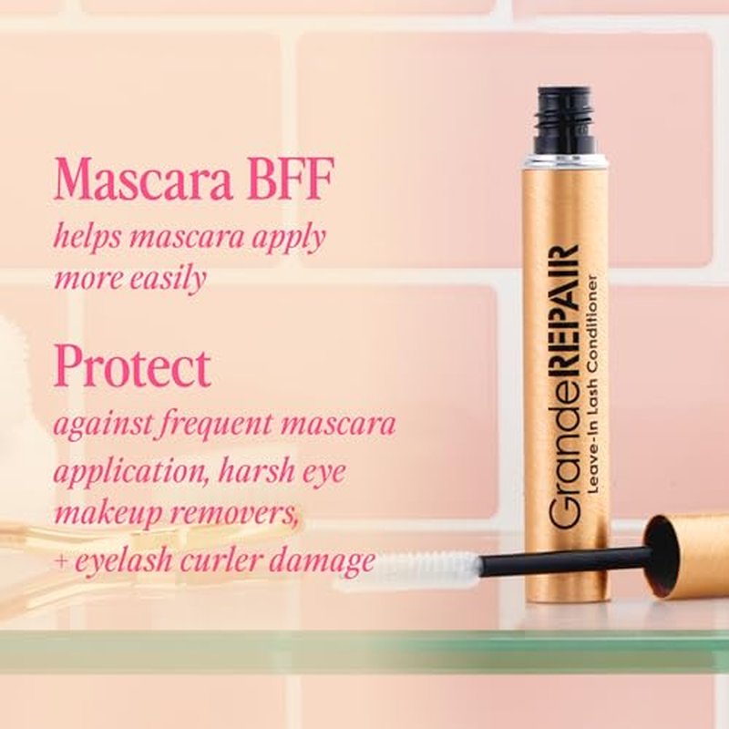 Grande Cosmetics GrandeREPAIR Leave-In Lash Conditioner Strengthens, Softens & Protects with Biotin Peptide & Nourishing Oils- Invisible Formula to Prevent Breakage, Support Healthier Lashes (0.10 oz)