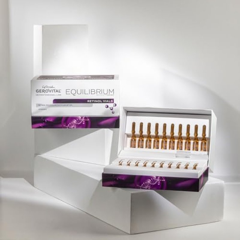 GEROVITAL EQUILIBRIUM Face Serum with Retinol, Moisturizer Face Serum, Improves Skin Elasticity, Professional Line for Beauty Salons, 20 Vials
