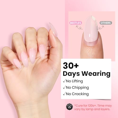Beetles Builder Gel for Nails-3 Colors 9 in 1 Nail Extension Sculpting Building Clear Nude Pink Hard Gel Kit with Base Top Coat for Pros Women,UV & LED Lamp Cured Needed