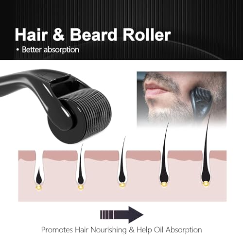 Derma Roller 540 Stainless Steel Black Microneedling Roller Facial Skin Care Home Use for Face Beauty Massage Tools