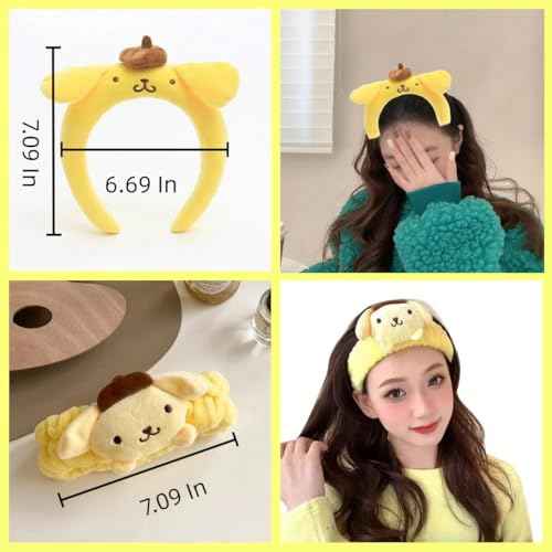 117Pcs Kawaii Stuff Gifts Set Include Headband,Pouch, Hair Band, Hair Ties & Clips, Hairpin, Stickers, Necklace,Bracelet, Keychain(Yellow)