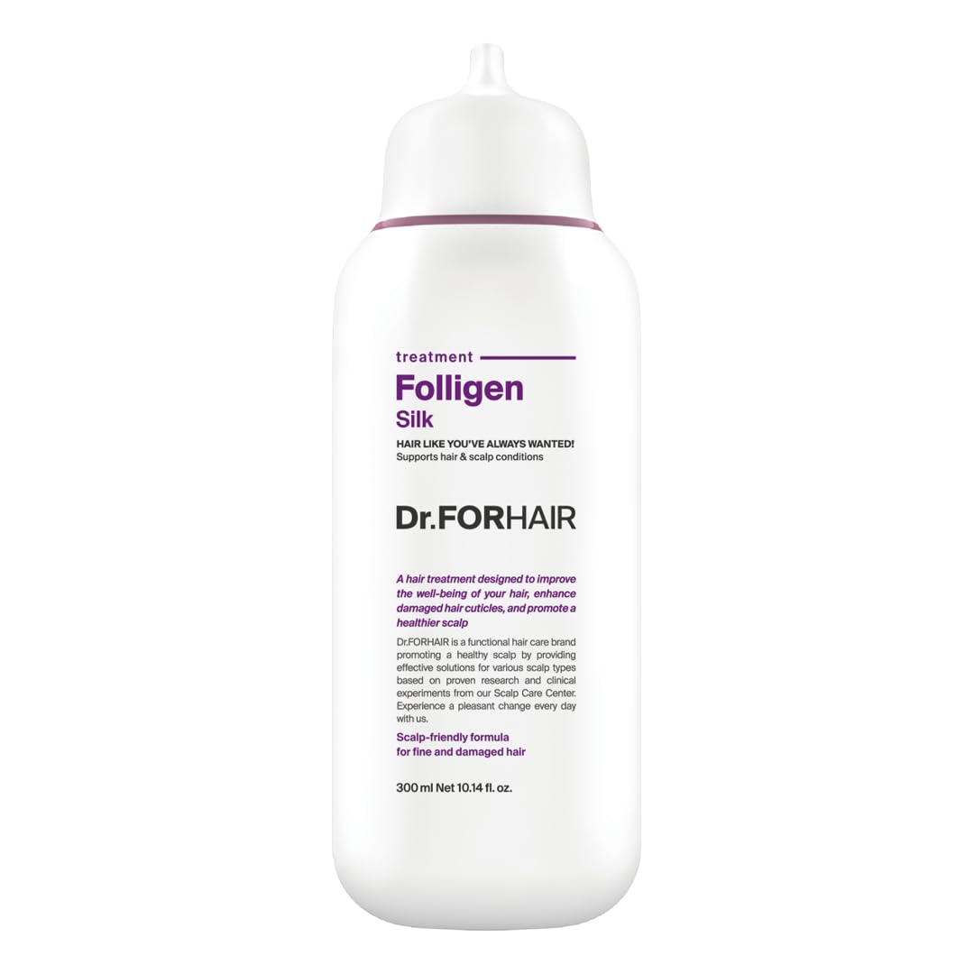 Dr.FORHAIR Folligen Silk Treatment | Korean Hair Treatment For Dry Damaged Hair | Scalp Treatment & Hair Mask | For Hair Thickening & Fuller Looking, 10.14 fl oz