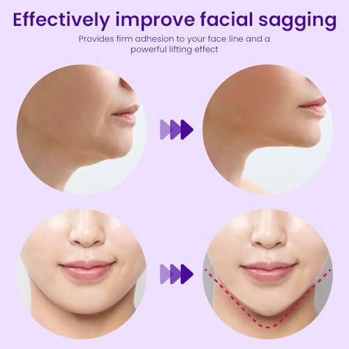 Kaely 8Pcs V Line Lifting Mask,Double Chin Mask,Chin Strap for Double Chin for Women,Face Lift Masks with Collagen,Hydrating Anti-aging