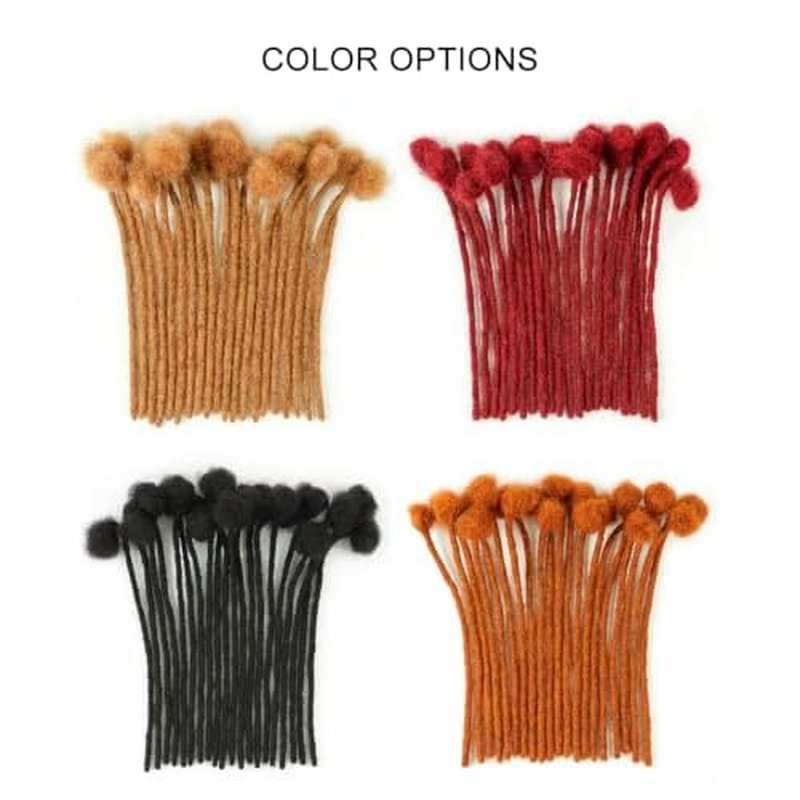 0.6cm Width 4 Inch 100 Strands 100% Human Hair Loc Extensions, Full Handmade Dreadlock Extensions for Men Women Kids Can Be Dyed and Bleached with Needle and Comb Unprocessed Natural Black