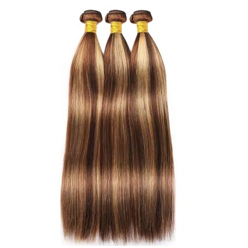 P427 Highlight Blonde Bundles Human Hair Brown Straight 3 Bundles 28 28 28 Inch Unprocessed Brazilian Virgin Honey Blonde Straight Bundle Human Hair Extensions