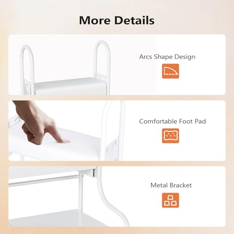 OmySalon Pedicure Cart Foot Bath Trolley, Adjustable Height Salon Trolley with PU Cushion, Portable Nail Esthetician Cart for Manicure & Foot Massage, Beauty Spa Supplies with Locking Wheels (White)