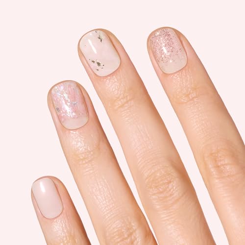 Dashing Diva Gloss Nail Strips - Crystal Clear - UV Free, Chip Resistant, Long Lasting Gel Stickers - Contains 32 Wraps, 1 Prep Pad, 1 File