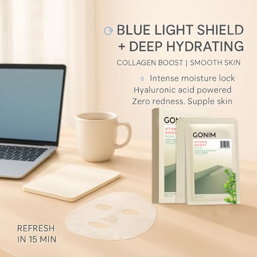 GONIM Face Mask Korean Skin Care with Hyaluronic Acid Serum, Vitamin C, Collagen Activation-Hydrating Face Masks Skincare, Anti Aging & Moisturizing Sheet Mask for All Skin Korean Face Mask 30mlx15pcs