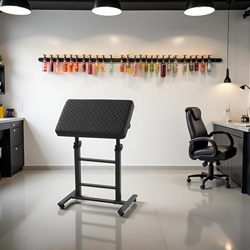 POARMEEY XXL Tattoo Armrest Stand Adjustable Height Tattoo Arm Rest Heavy Duty Tattoo Supplies Black Grid Design