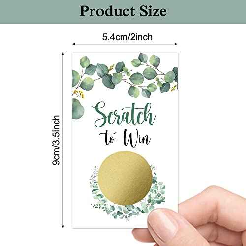 Haizct 50 Pack Eucalyptus Party Blank Gift Certificate Scratch Off Cards for Small Business, Spa Beauty Makeup Hair Salon, Baby Shower, Bridal Shower, Raffle Ticket, Country Wedding-GK079
