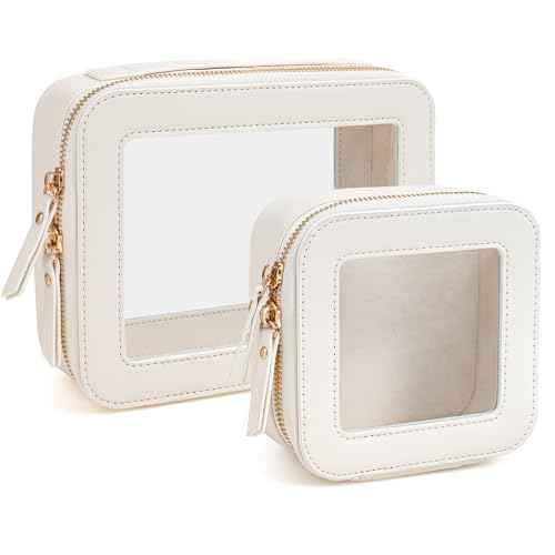 Clear Makeup Bag Set, Travel Makeup Case Clear Cosmetic Travel Bag Small Makeup Organizer Mini Make Up Pouch for Purse Waterproof Toiletry Bag Portable Car Essentials Car Organizer