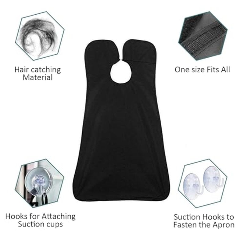 Beard Bib Apron, Beard Trimming Catcher for Men Shaving Hair Clippings Non-Stick Waterproof Grooming Cloth