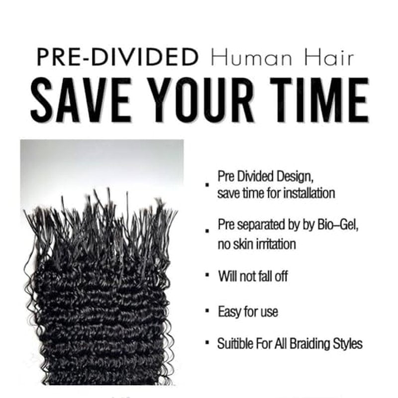 Pre Divided Bulk Human Hair for Boho Braids Deep Wave Bundles for Briding Brazilian Virgin Human Hair Curly Bulk Crochet Hair No Weft Extensions for Black Women 18Inch 640 Roots 200g