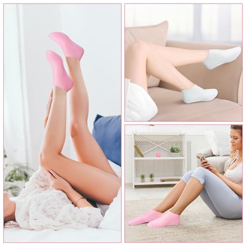 XANGNIER 6 Pairs Silicone Socks for Dry Cracked Feet Women,Moisturizing Foot Mask Exfoliating Silicone Socks,Foot Spa Gel Socks for Cracked Heels,Softening Rough Skin and After Pedicure Care