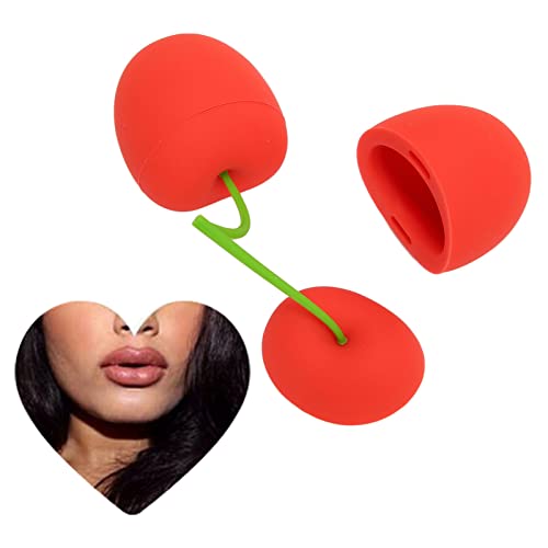 Lip Plumper Tool Soft Silicone Cherry Shaped Oval Round Lip Plumping Device for Women