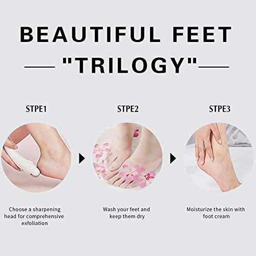 PRITECH Callus Removers 6 Pack Replacement Rollers Heads for Electric Feet File Pedicure Tools, 2 Extra Coarse, 2 Regular Coarse, 2 Fine Coarse Refill Rollers (1138-White/1138-Pink/1138-Black)