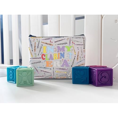 WCGXKO Clarinet Player Gift In My Clarinet Era Music Lover Zipper Pouch Makeup Bag (B-ClarinetEra), beige