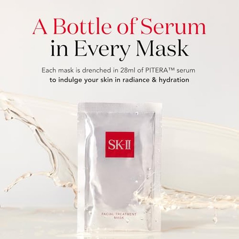 SK-II Facial Masks - Brightening Face Mask Sheets to Help Improve Tone, Texture & Radiance - Anti-Aging Treatment for Replenished Moisture & Visibly Healthier Skin