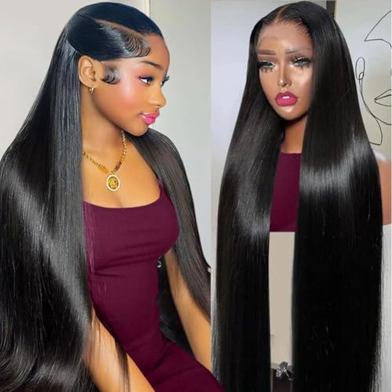 20 Inch Lace Front Wigs Human Hair 200 Density 13x4 HD Lace Front Wigs Human Hair Pre Plucked Glueless Wigs Human Hair for Women Straight Lace Frontal Wigs Natural Color