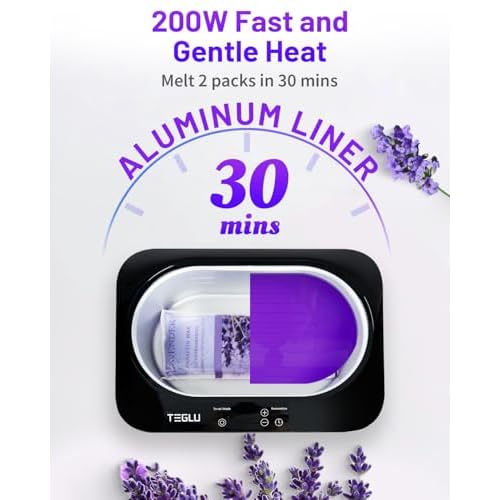 Upgraded Paraffin Wax Machine for Hand and Feet 4000ML, Teglu Paraffin Bath Moisturizing Kit with 3X 450g Paraffin Wax Refill for Hand and Foot Spa at Home, Paraffin Wax Warmer Black