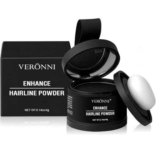 Hairline Powder Root Touch Up Hair Color, Instant Hairline Powder for Thinning Areas and Gray Hair Coverage, Natural and Non-greasy Root Cover up for Women and Men (Black, 03)