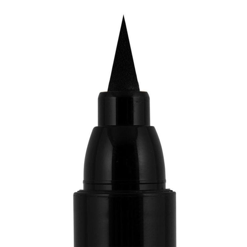 Palladio Fifty-Fifty Eye Liquid Liner, Dual Ended, Professional Eye Styling, Ultra-Soft Kajal crayon and Super Precise Fiber Tip Liner, Smoky and Defined Looks, Smudge Proof, Quick Drying, Black Cat