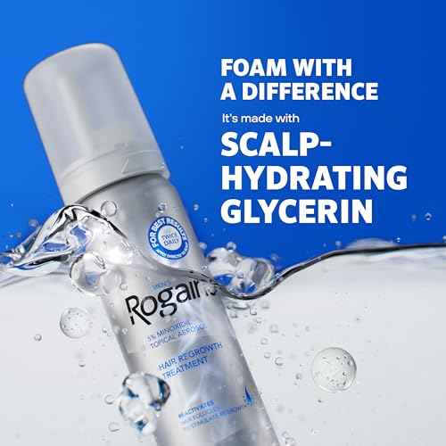 Rogaine Men¡¯s 5% Minoxidil Foam Hair Regrowth Treatment, FDA Approved Brand, Proven to Improve Hair Regrowth, Extra Strength Minoxidil Foam, Unscented Aerosol, 4 Month Supply (4 x 2.11 oz Cans)