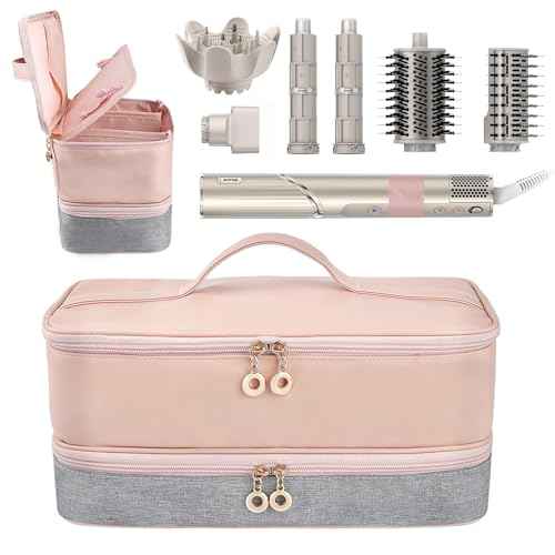 Travel Carrying Case for Shark Flex Style, Double Layer Storage Case for Shark SpeedStyle Hair Dryer Attachments,Portable Storage Organizer Bag for Shark Flexstyle/Dyson Airwrap Styler