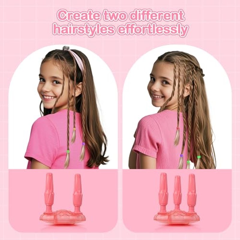 DIY Hair Salon Toys for Girls, Automatic Hair Braiding Machine & Rope Braider with Accessories, Kids Hair Styling Tool for Girls 3 4 5-12 Years Old