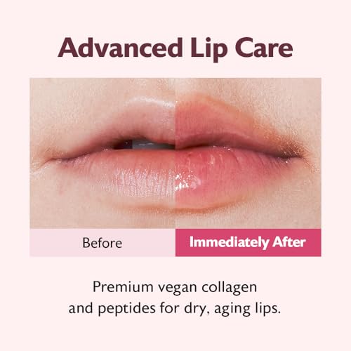 milktouch Vegan Glow Up Collagen Lip Balm?Hydrating Lip Care with Collagen, Peptide, PDRN, Cica & Shea Butter for Dry Lips Repair, Anti-Aging, Non-Sticky Moisturizer for Fuller Lips(15g) #Berry Tart