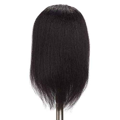 Hairginkgo Mannequin Head 100% Real Hair Manikin Head Styling Hairdresser Training Head Cosmetology Doll Head for Dyeing Cutting Braiding Practice with Clamp Stand (2022B0214)