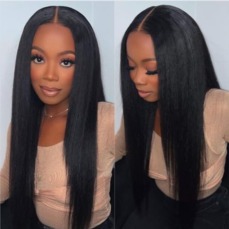 UNICE 12A Silk Yaki Straight Human Hair Weave 3 Bundles Unprocessed Virgin Real Human Hair Weft Sew in Human Hair Extensions for Women 8 10 12inch