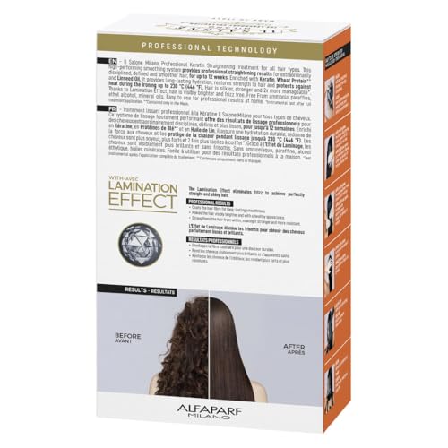 Il Salone Milano At Home Keratin Hair Treatment with Lamination Effect - Hair Smoothing Straightening Kit - Anti-Frizz Treatment for All Hair Types - Heat Protection - Long-Lasting