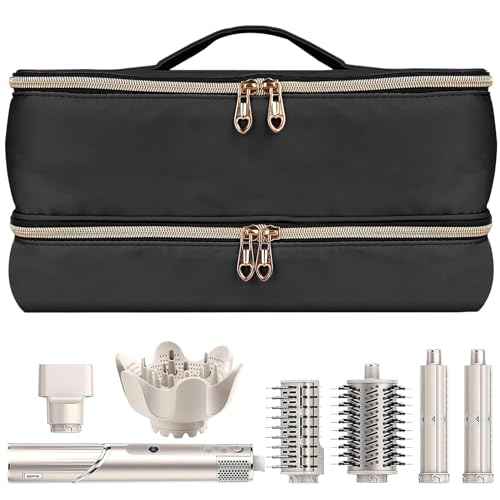 Portable Travel Carrying Case for Hair Dryer Shark Flexstyle Styler, Double Layer Storage Bag for Shark Flexstyle/Dyson Airwrap Styler and Attachments