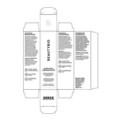 BeautyBio GLOfacial Hydro-Infusion Deep Pore Cleansing + Blue LED Clarifying Set: Tool + Concentrate