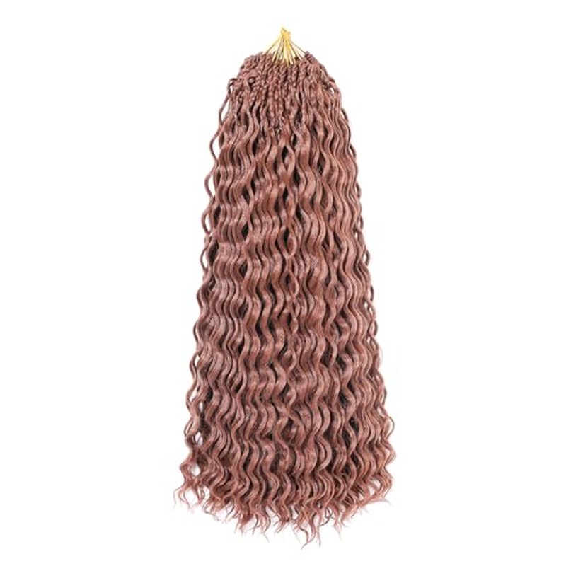 Ocean Wave Crochet Hair 18 Inch 9 Packs Curly Crochet Hair for Black Women Short Deep Wave Braiding Hair Pre Looped Synthetic Hair Extensions