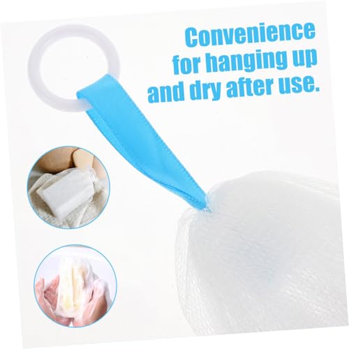 4pcs Soap Foaming Net for Face Cleansing Mesh Bags with Hanging for Rich Bubble Creation Facial Cleanser Accessory Convenient and Easy to Dry