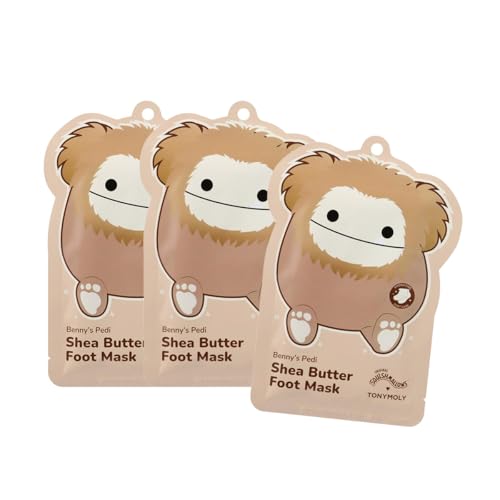 TONYMOLY x Squishmallows Benny Shea Butter Foot Mask Set of 3 ? Hydrating & Moisturizing Pedi Treatment for Dry, Cracked Heels and Callused Feet ? Nourishing Softening Self Care Skincare Gift