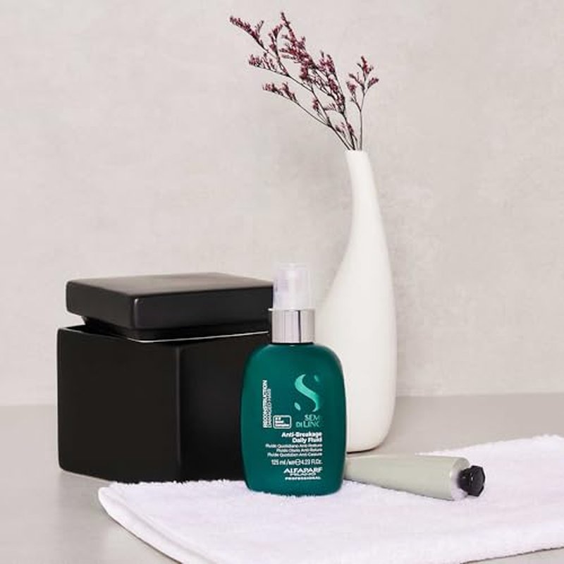 ALFAPARF MILANO Semi di Lino Reconstruction Reparative Anti Breakage Daily Fluid for Damaged Hair - Hair Breakage Treatment - Protects - Adds Shine - Thermal Protector - Fine Hair - Vegan - (4.23 oz)