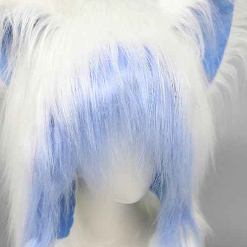 Handmade Fursuit Fur Cat Ears Headwear Plush Warm Hat Costume Party Head Accessories for Halloween