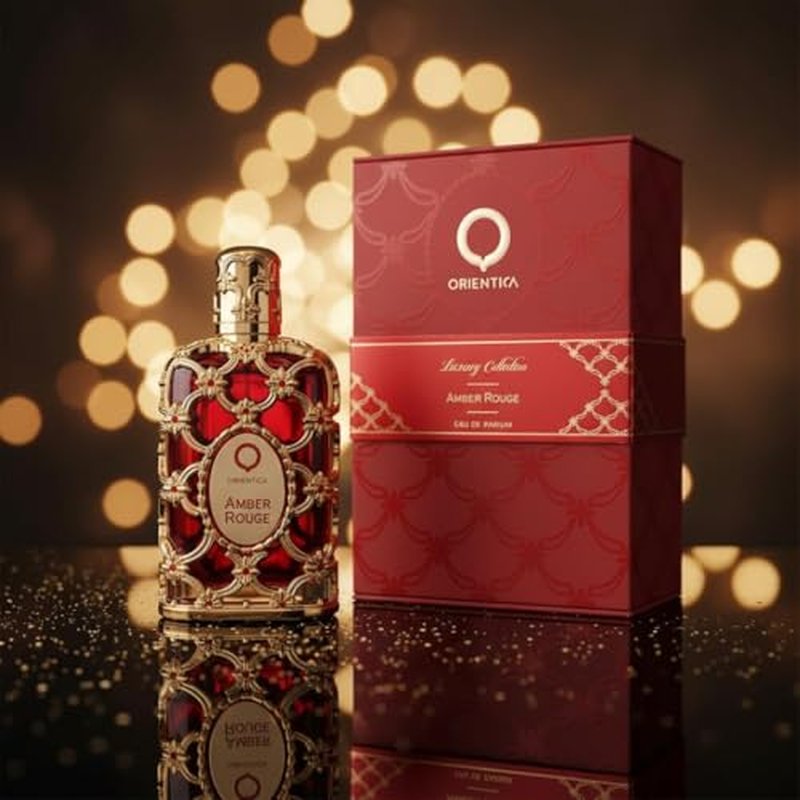 Orientica Luxury Collection Amber Rouge Eau De Parfum ? Woody, Amber, Saffron, Praline, Jasmine, Orange, Oak Moss, Seaweed ? Arabic Perfume for Men & Women ? 5oz / 150ml