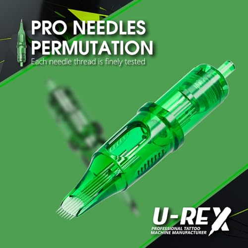 U-REX Tattoo Cartridges Needles-20Pcs #08 (7RL) Round Liner Disposable Needles for Rotary Tattoo Machine Pen Gun(0807RL)