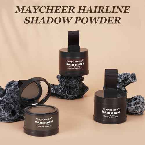 Maycheer Hairline Shadow Powder, Maycheer Hair Shadow Root Cover Up, Maycheer Hair Shadow, Hair Line Concealer Root Cover Up, Unisex Root Touch Up Hair Powder (Dark Brown, 01)