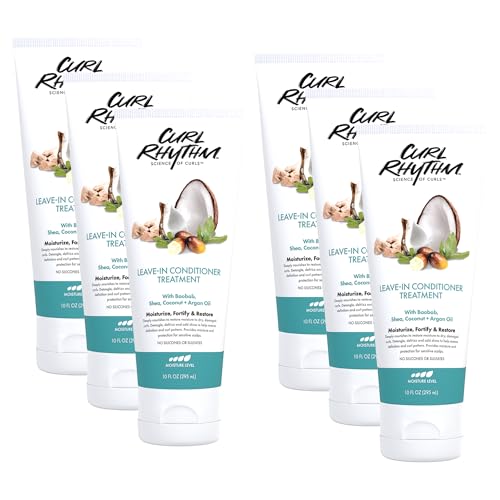 Leave-in Conditioner Treatment - Leave-in Conditioner for Curly Hair - Hair Moisturizer with Shea, Coconut, and Argan Oil - 6 pc