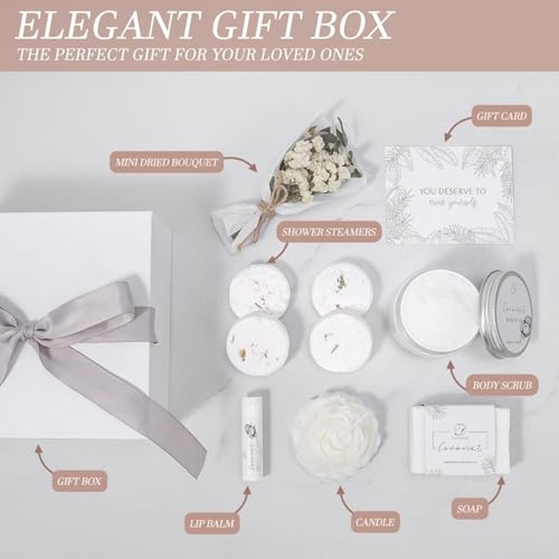 Spa Gifts for Women Bath and Body Gift Basket Christmas Gifts Coconut Lavender Home Spa Set Self Care Gift for Mom Sister Her Wife Birthday Gifts Spa Kit Care Package Thank You Gift