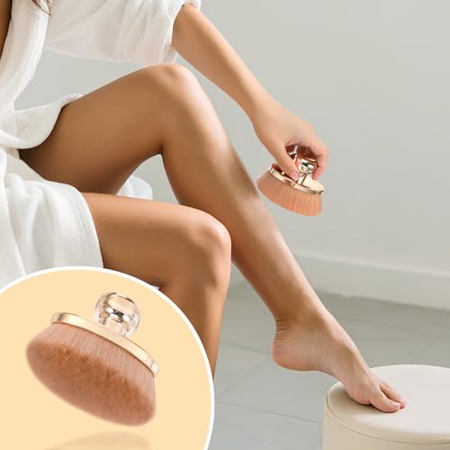 Extra Large Body Makeup Brush for Self Tanner ? 115mm Wide Oval Kabuki Body Brush for Bronzer Blend & Blur, Vegan Fiber Self Tanning Brush for Legs & Body with Drawstring Bag by Yoseng