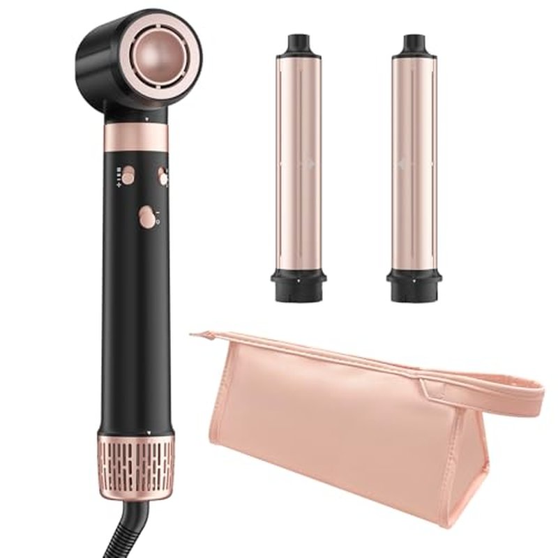Dual Voltage 3 in 1 Hot Hair Styler ? High-Speed Hair Dryer with Air Wrap for Women with Extra Long Barrel Air Styler, European Hair Tools Styling, Fast Drying and Quick Styling, Travel Case.