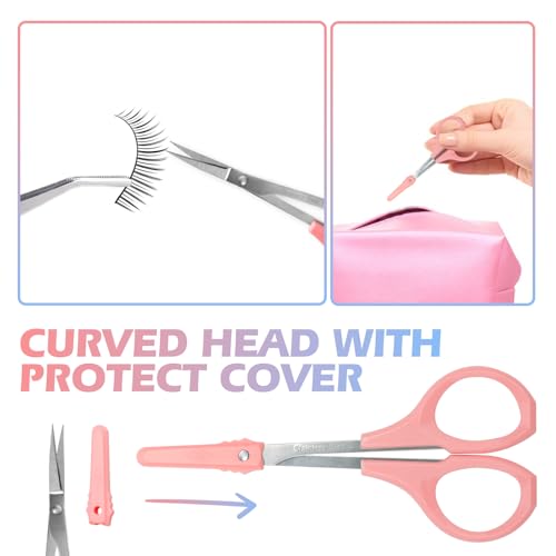 2 Pcs Eyebrow Scissors for Women£¬ Small Scissors Beauty for Facial Hair, Beard, Ear, Nose, Moustache£¬ Stainless Steel