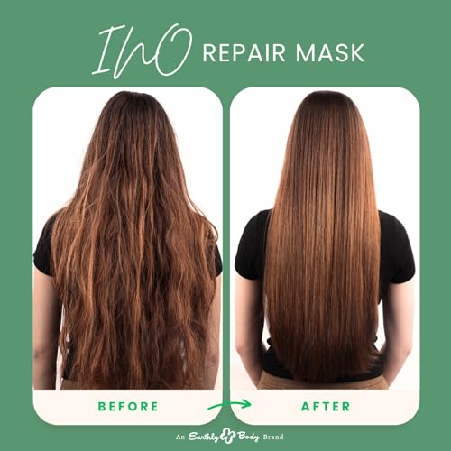 Earthly Body Inside Out Haircare Leave-In Instant Repair Mask - 1.7 fl oz - Strengthens & Repairs for Shiny, Detangled, Frizz-Free Hair - Plant-Based Formula - Vegan & Cruelty Free