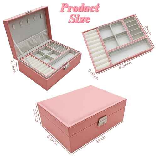Jewelry Box with Hair Accessories for Girls, Hair Clips/Barrettes/Hair Ties/Bows/Toy Rings/Bracelets/Earrings/Hair Ropes/Hair Elastics, Gift Toys for Teen, Girls aged 4 5 6 7 8-12